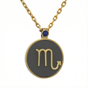 The Scorpio Mystic Circle Talisman | Solid Raw Brass & American Black Walnut & Lapis Lazuli |Intuition & Truth