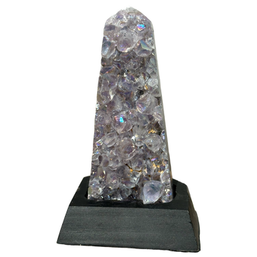 Aura Amethyst Agate Obelisk on a Base