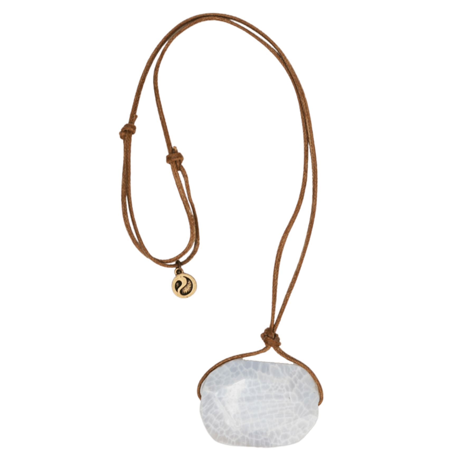 White Agate Pendant Adjustable Necklace