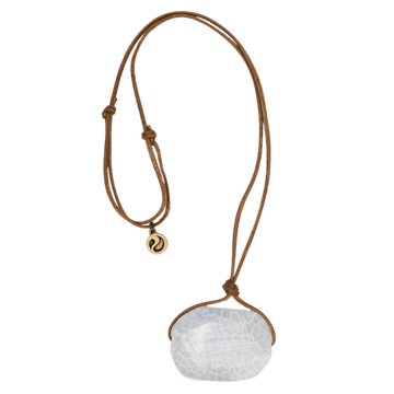 White Agate Pendant Adjustable Necklace