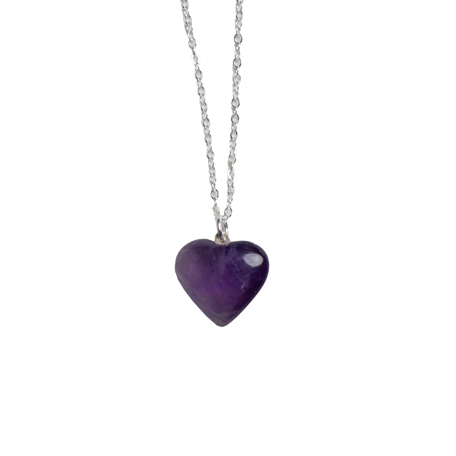 Amethyst Heart Pendant Necklace