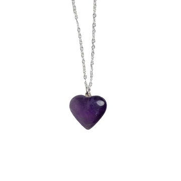 Amethyst Heart Pendant Necklace