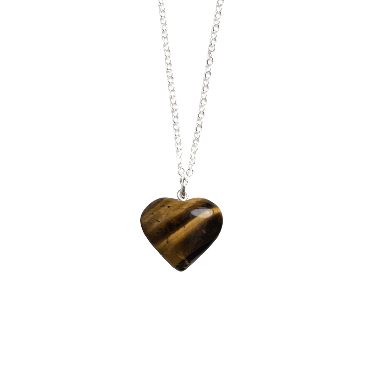 Tiger's Eye Heart Pendant Necklace