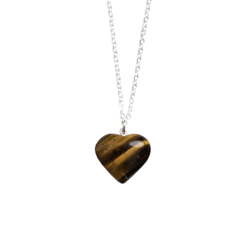 Tiger's Eye Heart Pendant Necklace