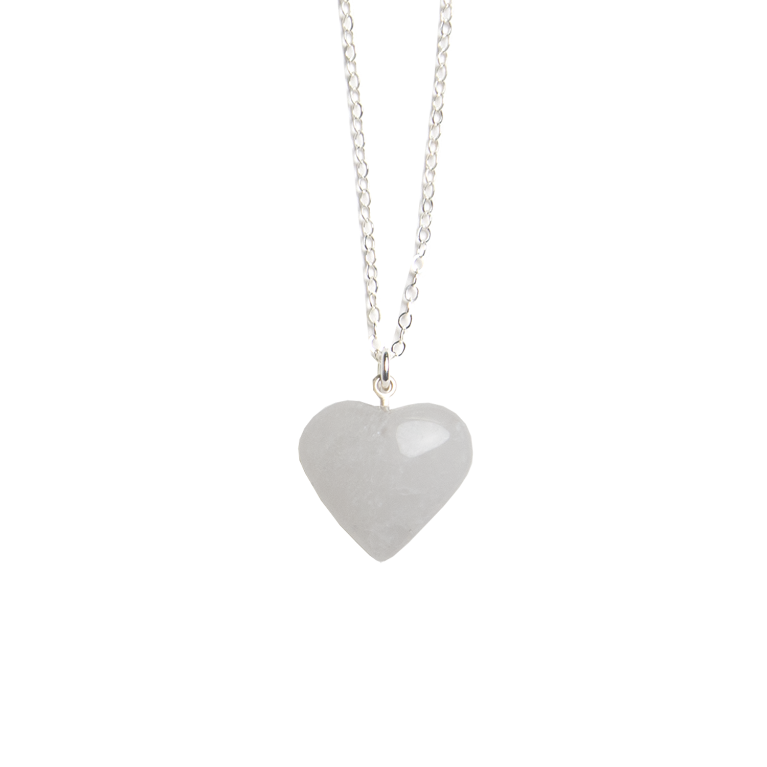 Clear Quartz Heart Pendant Necklace