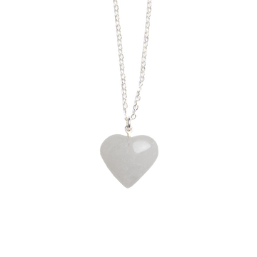 Clear Quartz Heart Pendant Necklace