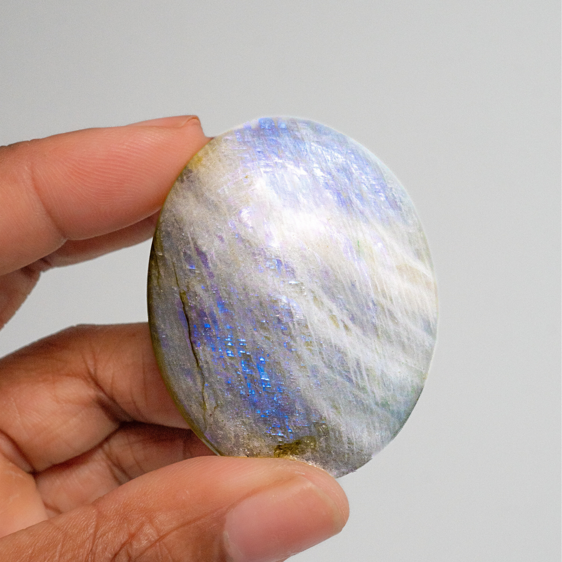 AAA-Grade Rainbow Moonstone Touchstone
