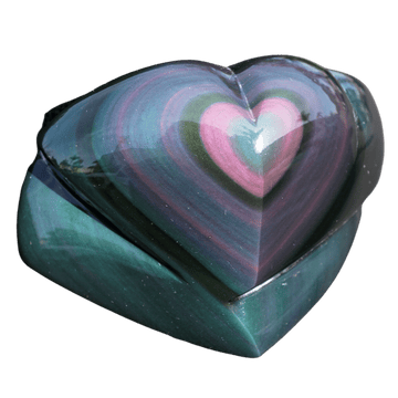 Polished Rainbow Obsidian Heart