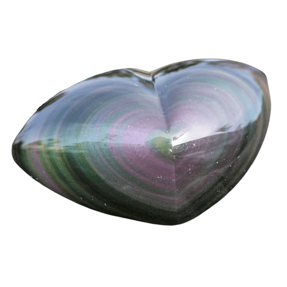 Polished Rainbow Obsidian Heart