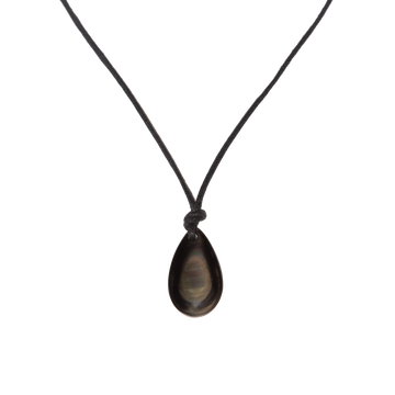 Rainbow Obsidian Pendant Adjustable Necklace