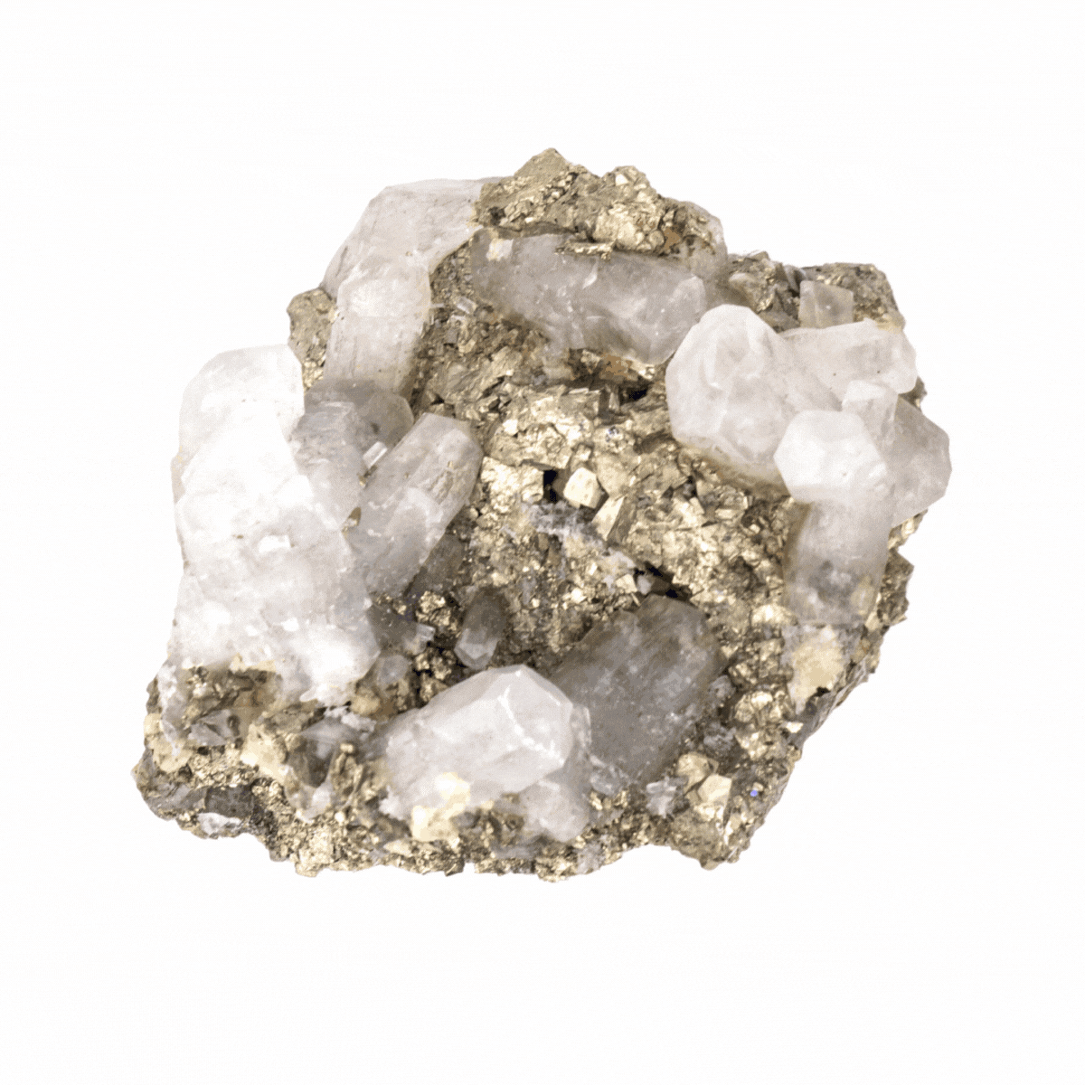 UV-Reactive Pyrite with Quartz Specimen